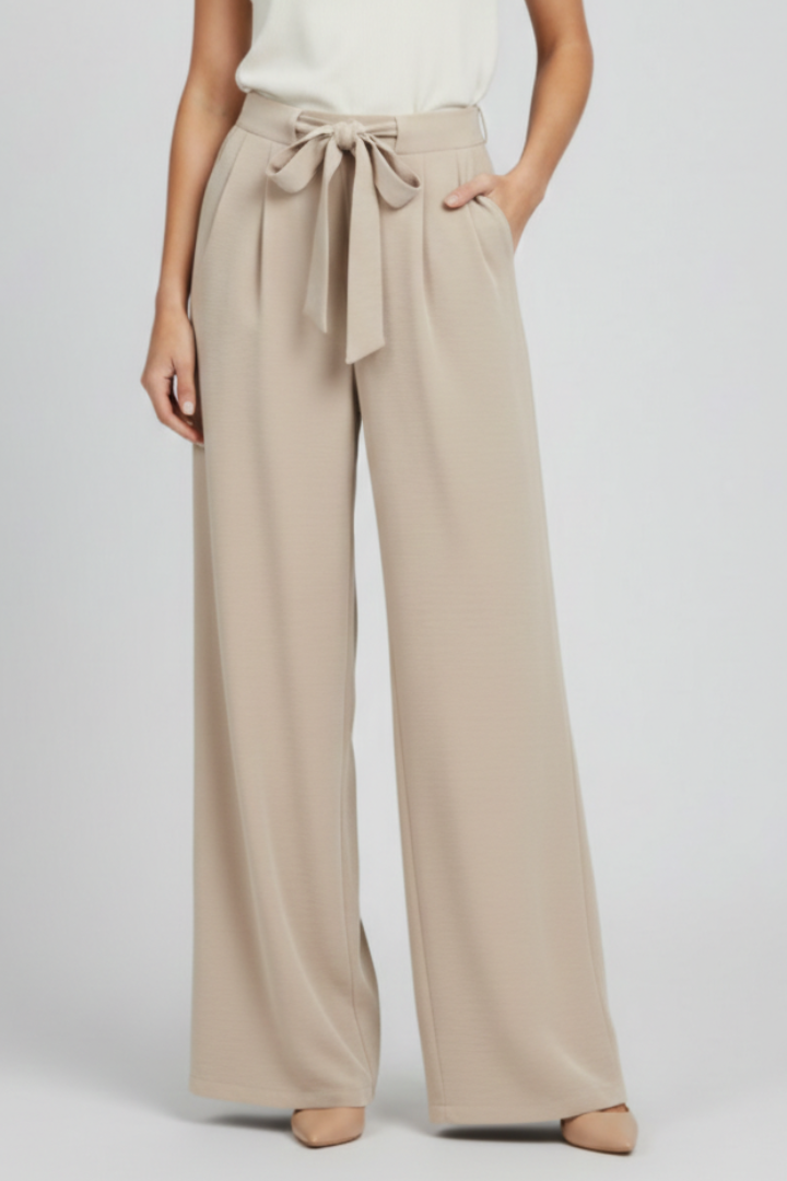 Damen-Hose mit weitem Bein und Bindegürtel-Pants for Women-Alpenkind