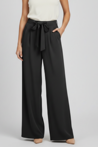 Damen-Hose mit weitem Bein und Bindegürtel-Pants for Women-Alpenkind