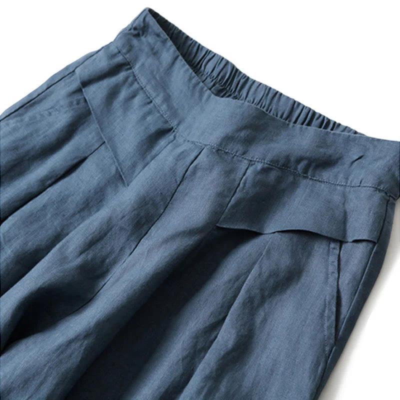 Damen Hose mit Weitem Bein und Hoher Taille-Women Pants-Alpenkind