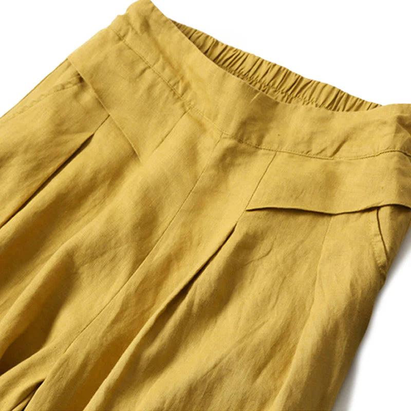 Damen Hose mit Weitem Bein und Hoher Taille-Women Pants-Alpenkind