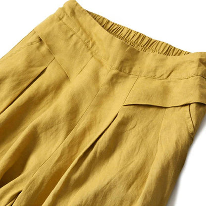 Damen Hose mit Weitem Bein und Hoher Taille-Women Pants-Alpenkind