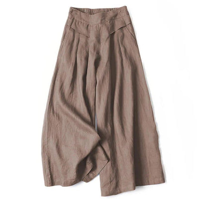 Damen Hose mit Weitem Bein und Hoher Taille-Women Pants-Alpenkind