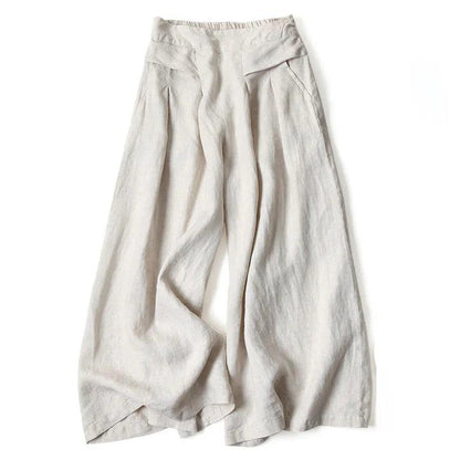 Damen Hose mit Weitem Bein und Hoher Taille-Women Pants-Alpenkind