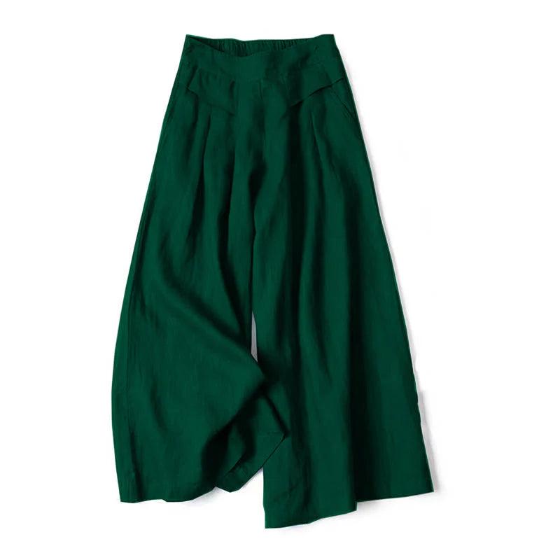 Damen Hose mit Weitem Bein und Hoher Taille-Women Pants-Alpenkind