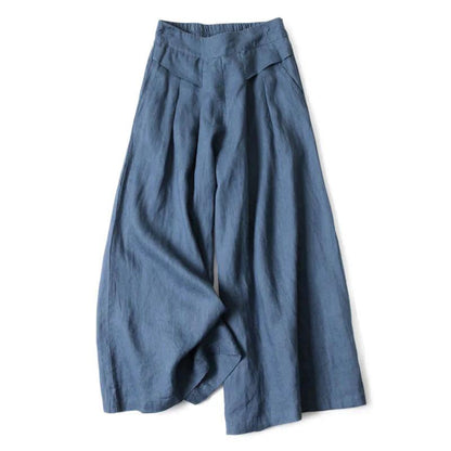Damen Hose mit Weitem Bein und Hoher Taille-Women Pants-Alpenkind