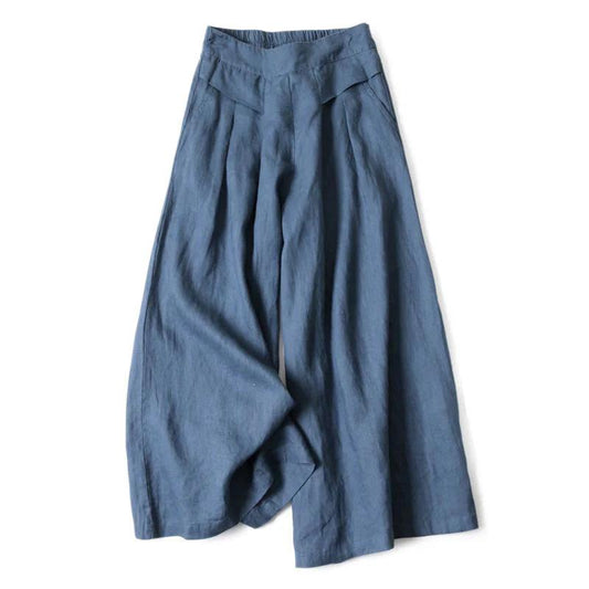 Damen Hose mit Weitem Bein und Hoher Taille-Women Pants-Alpenkind