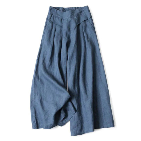 Damen Hose mit Weitem Bein und Hoher Taille-Women Pants-Alpenkind