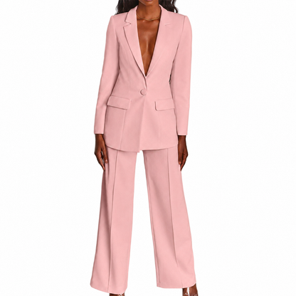 Damen Hosenanzug mit Longblazer und weitem Bein-Sets for women-Alpenkind