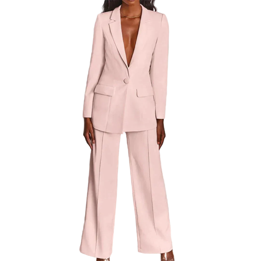 Damen Hosenanzug mit Longblazer und weitem Bein-Women Set-Alpenkind