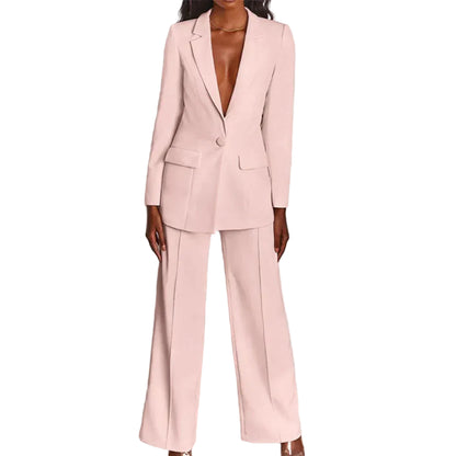 Damen Hosenanzug mit Longblazer und weitem Bein-Women Set-Alpenkind