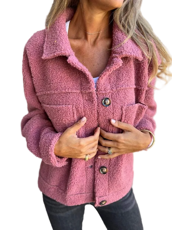 Damen Jacke mit Kragen und Knopfverschluss-Women Outerwear-Alpenkind