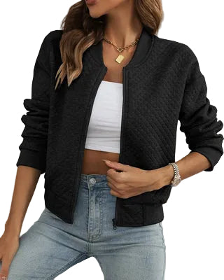 Damen Jacke mit Reißverschluss und Rundhalsausschnitt-Women Jackets-Alpenkind