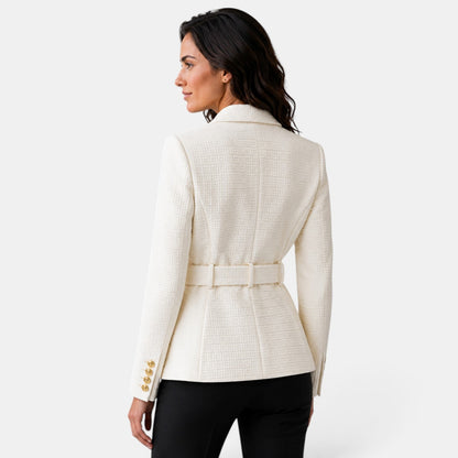 Damen-Jacquard-Blazer mit Gürtel-Blazer for women-Alpenkind