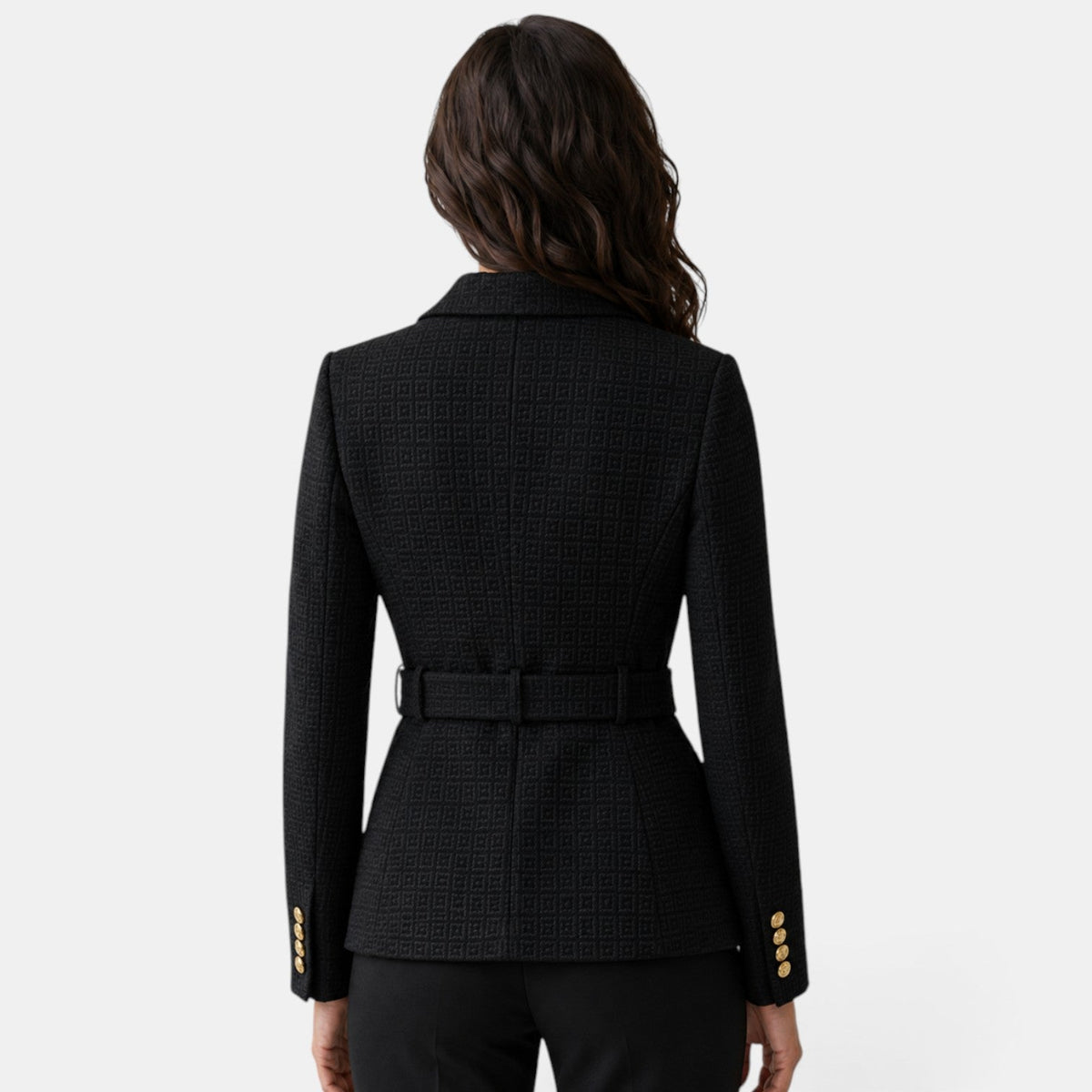 Damen-Jacquard-Blazer mit Gürtel-Blazer for women-Alpenkind