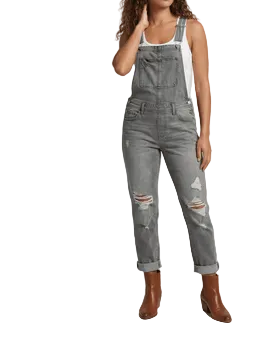 Damen Jeans-Latzhose mit Brusttasche und verstellbaren Trägern-Jumpsuits for women-Alpenkind