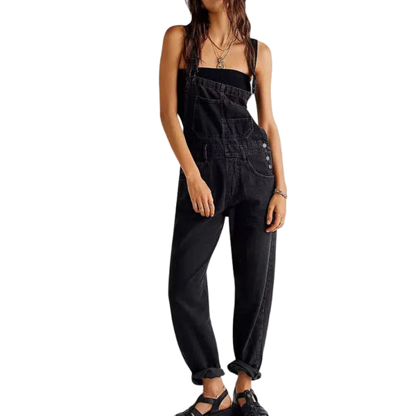Damen-Jeansoverall mit verstellbaren Trägern-Jumpsuits for women-Alpenkind