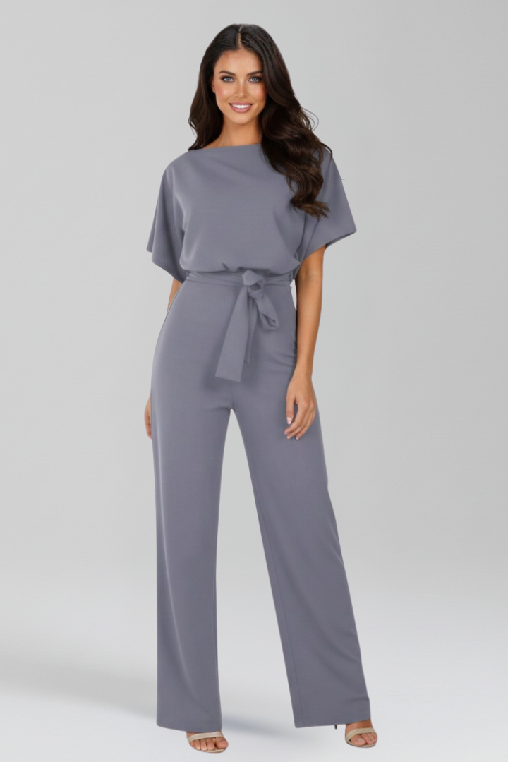Damen-Jumpsuit mit weitem Bein und Bindegürtel-Jumpsuits for women-Alpenkind