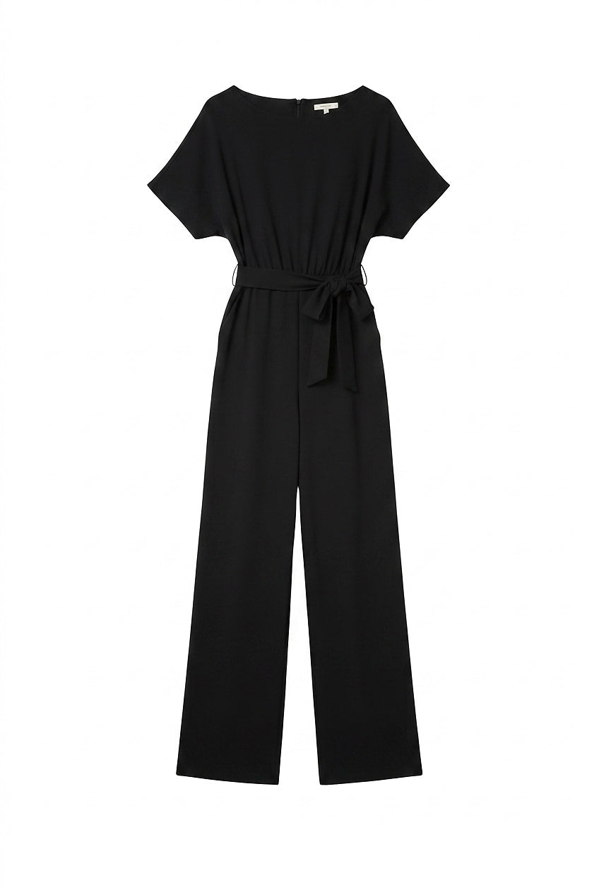 Damen-Jumpsuit mit weitem Bein und Bindegürtel-Jumpsuits for women-Alpenkind