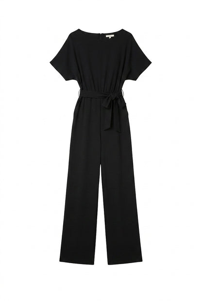 Damen-Jumpsuit mit weitem Bein und Bindegürtel-Jumpsuits for women-Alpenkind