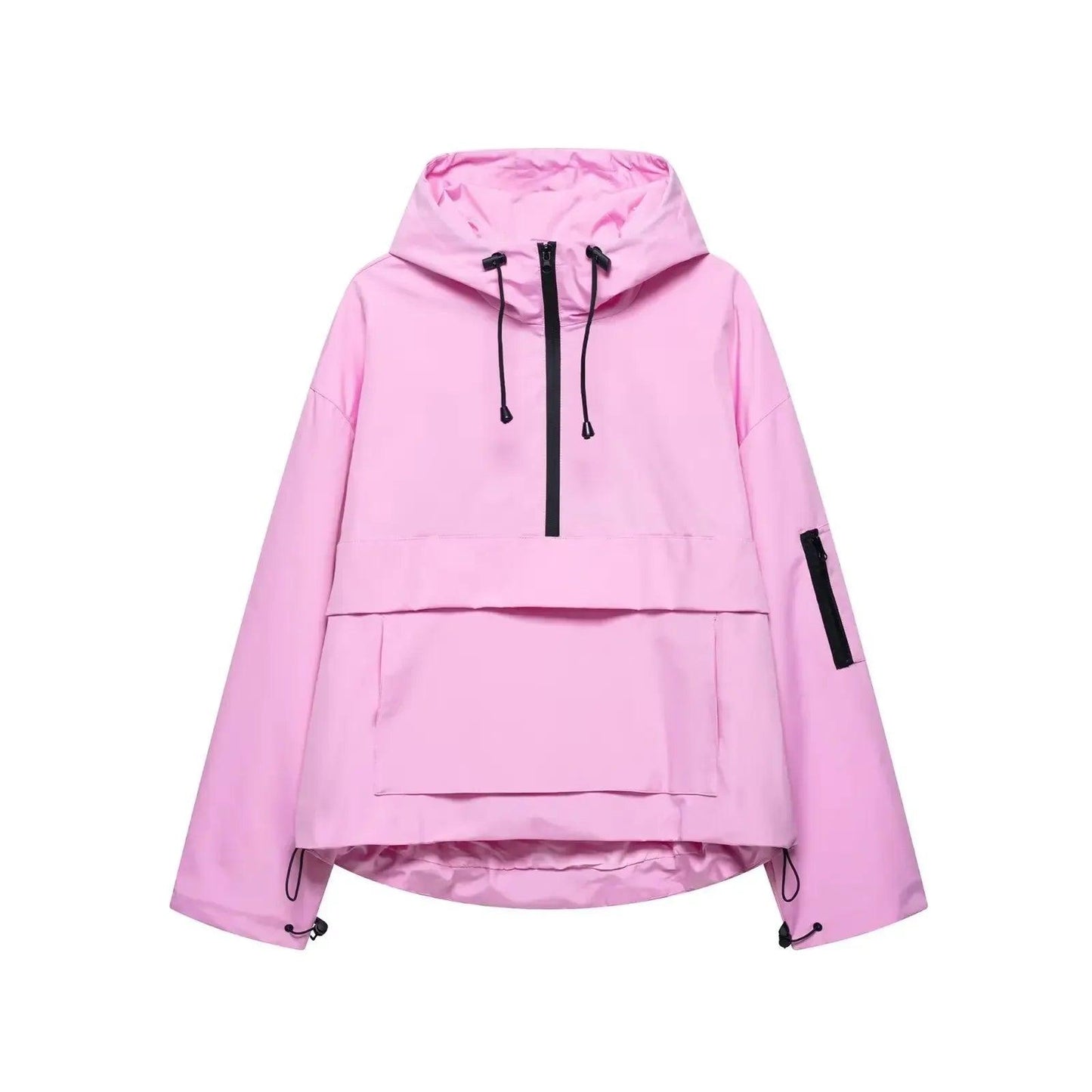 Damen Kapuzen Anorak mit Halb Reißverschluss-Women Outerwear-Alpenkind