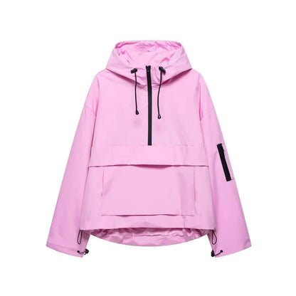 Damen Kapuzen Anorak mit Halb Reißverschluss-Women Outerwear-Alpenkind