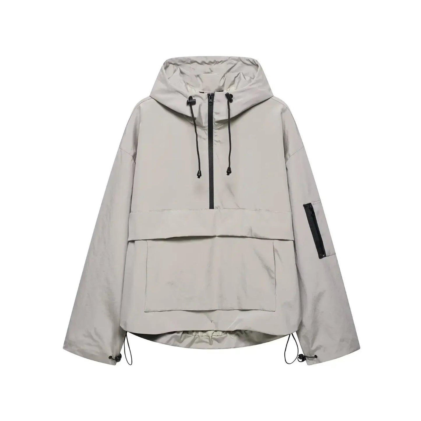 Damen Kapuzen Anorak mit Halb Reißverschluss-Women Outerwear-Alpenkind