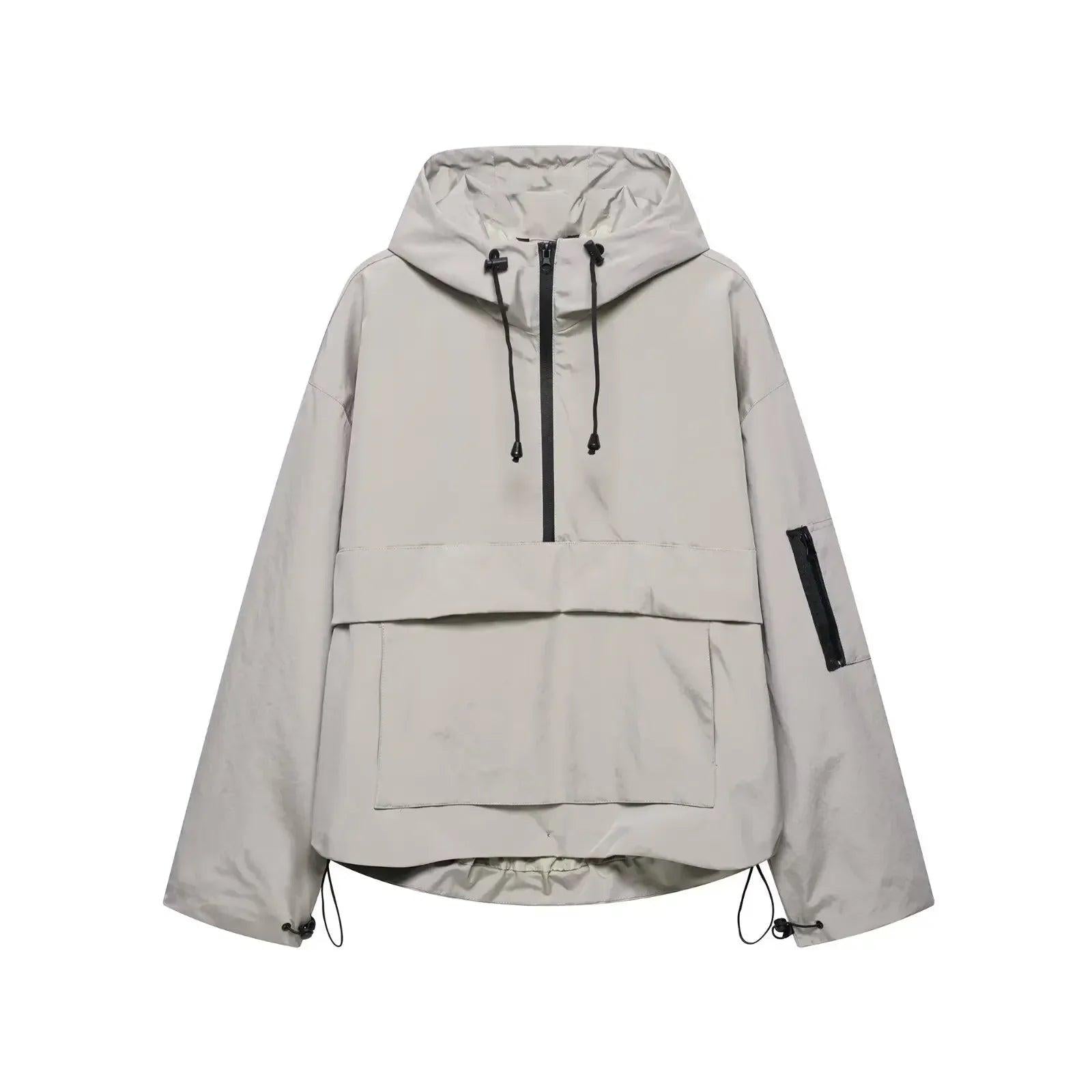 Damen Kapuzen Anorak mit Halb Reißverschluss-Women Outerwear-Alpenkind