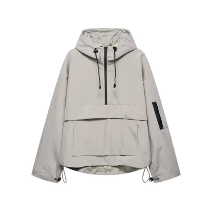Damen Kapuzen Anorak mit Halb Reißverschluss-Women Outerwear-Alpenkind