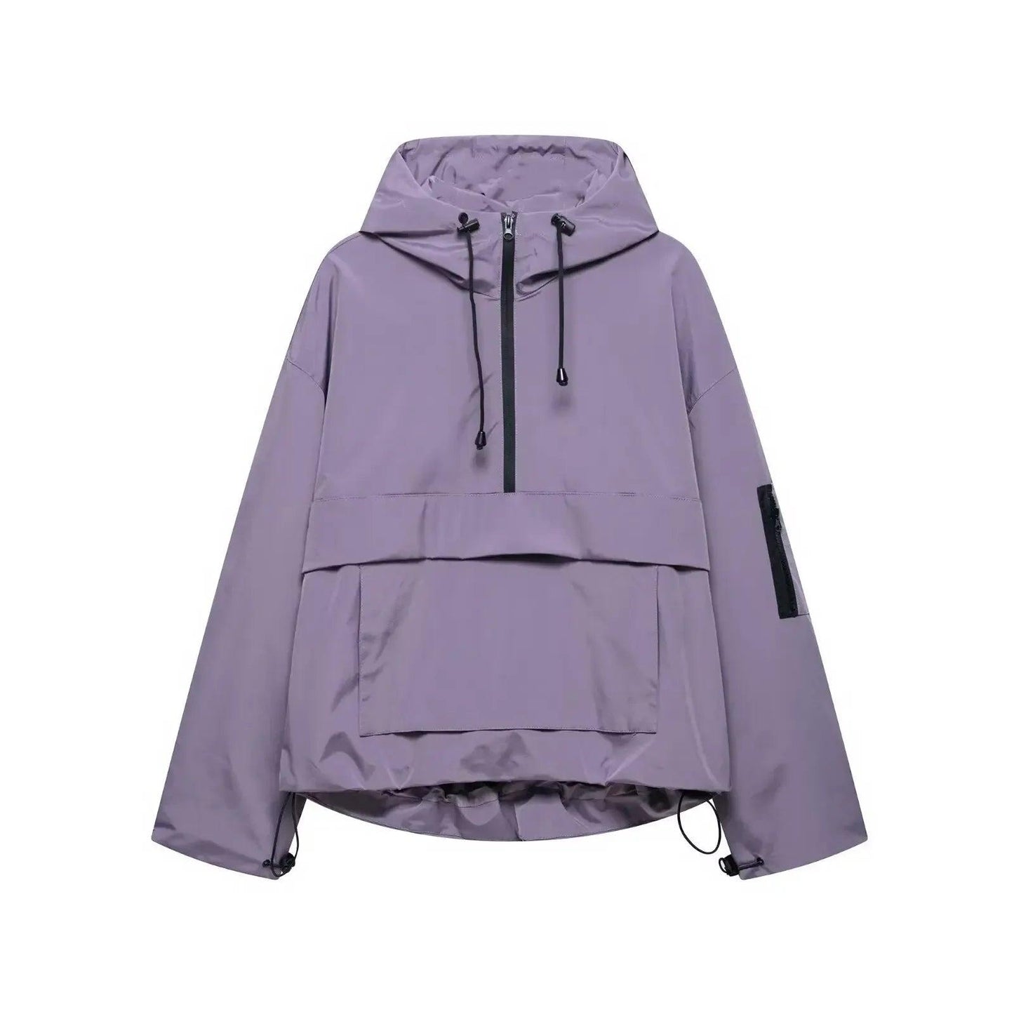 Damen Kapuzen Anorak mit Halb Reißverschluss-Women Outerwear-Alpenkind