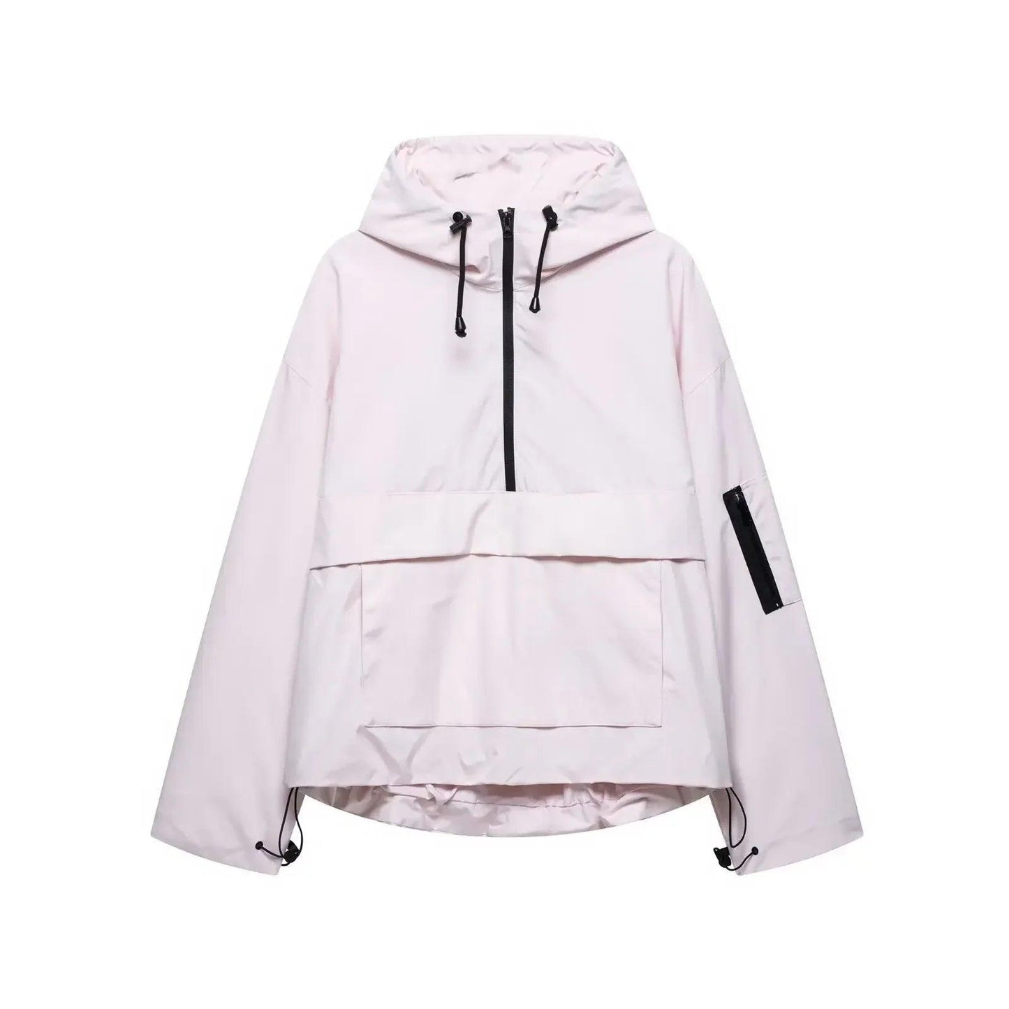 Damen Kapuzen Anorak mit Halb Reißverschluss-Women Outerwear-Alpenkind