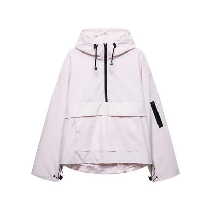 Damen Kapuzen Anorak mit Halb Reißverschluss-Women Outerwear-Alpenkind