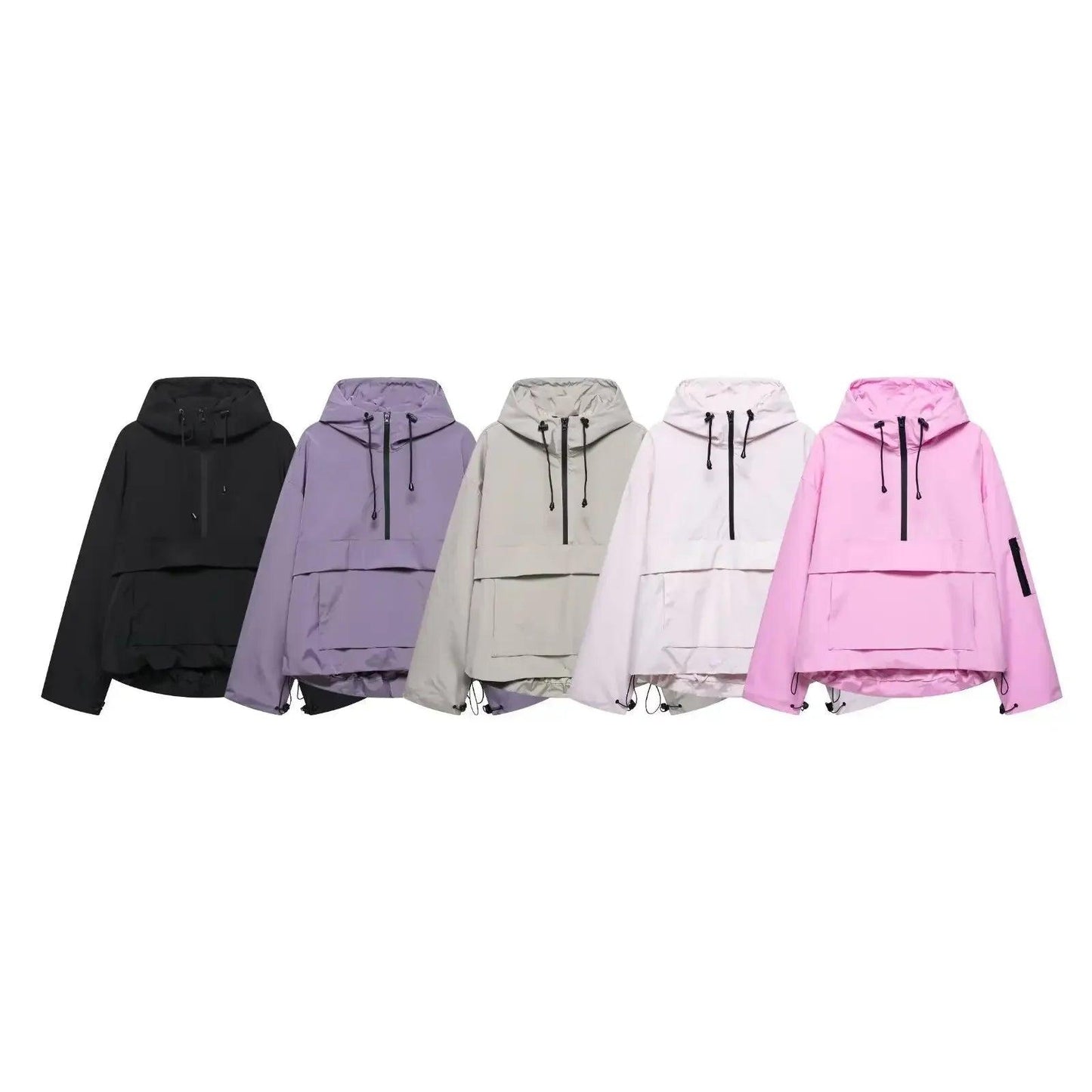 Damen Kapuzen Anorak mit Halb Reißverschluss-Women Outerwear-Alpenkind