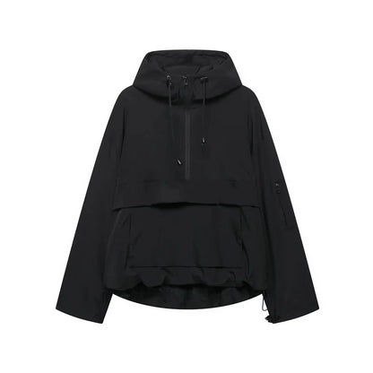 Damen Kapuzen Anorak mit Halb Reißverschluss-Women Outerwear-Alpenkind