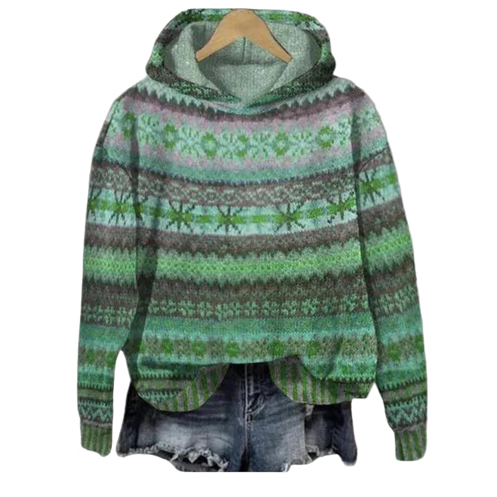 Damen Kapuzenpullover mit Muster-Women Sweaters-Alpenkind