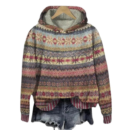 Damen Kapuzenpullover mit Muster-Women Sweaters-Alpenkind