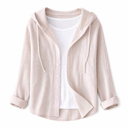 Damen Kapuzenshirt mit Knopfleiste-Shirts for women-Alpenkind
