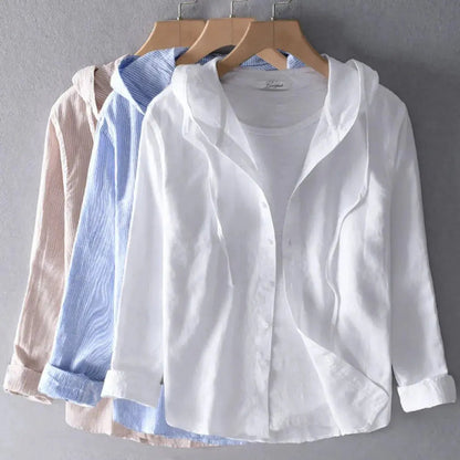 Damen Kapuzenshirt mit Knopfleiste-Shirts for women-Alpenkind