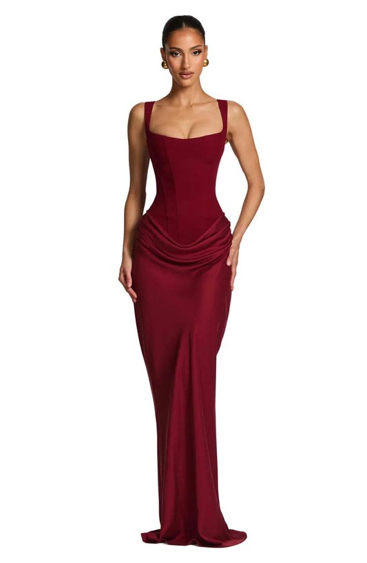 damen kleid mit strukturierter Form und eckigem Ausschnitt-Women Dress-Alpenkind