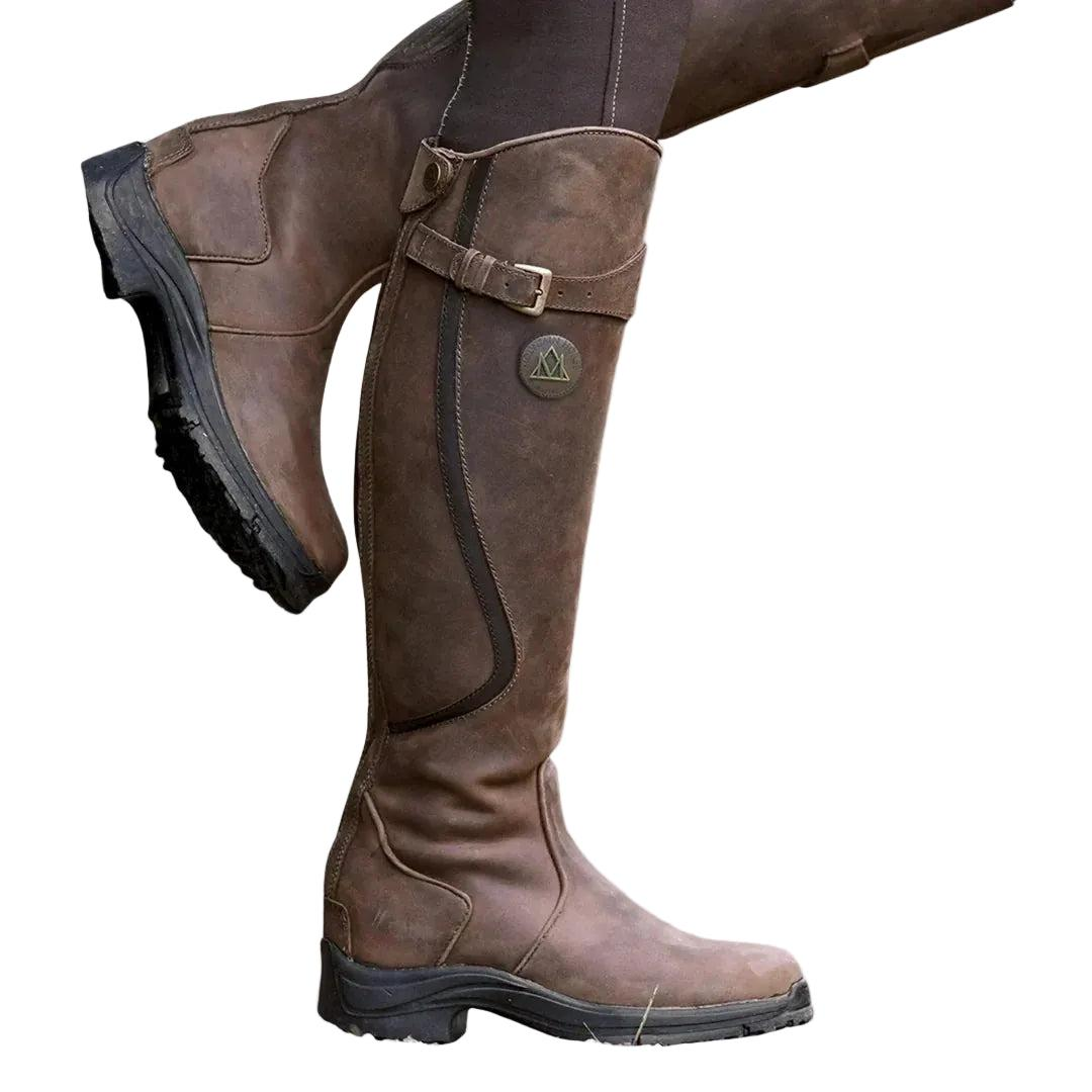 Damen Kniehohe Reitstiefel mit Schnallenriemen-Footwear for women-Alpenkind