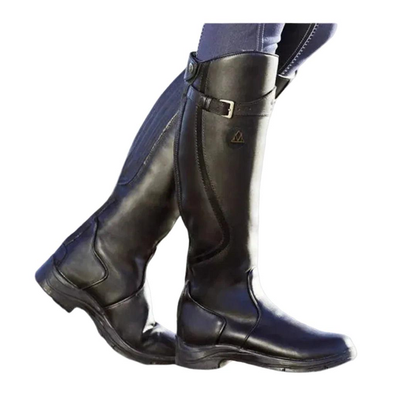 Damen Kniehohe Reitstiefel mit Schnallenriemen-Footwear for women-Alpenkind