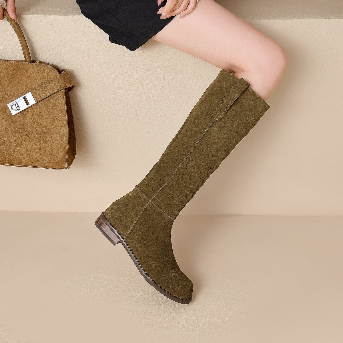 Damen-Kniehohe Wildlederstiefel-Footwear for women-Alpenkind