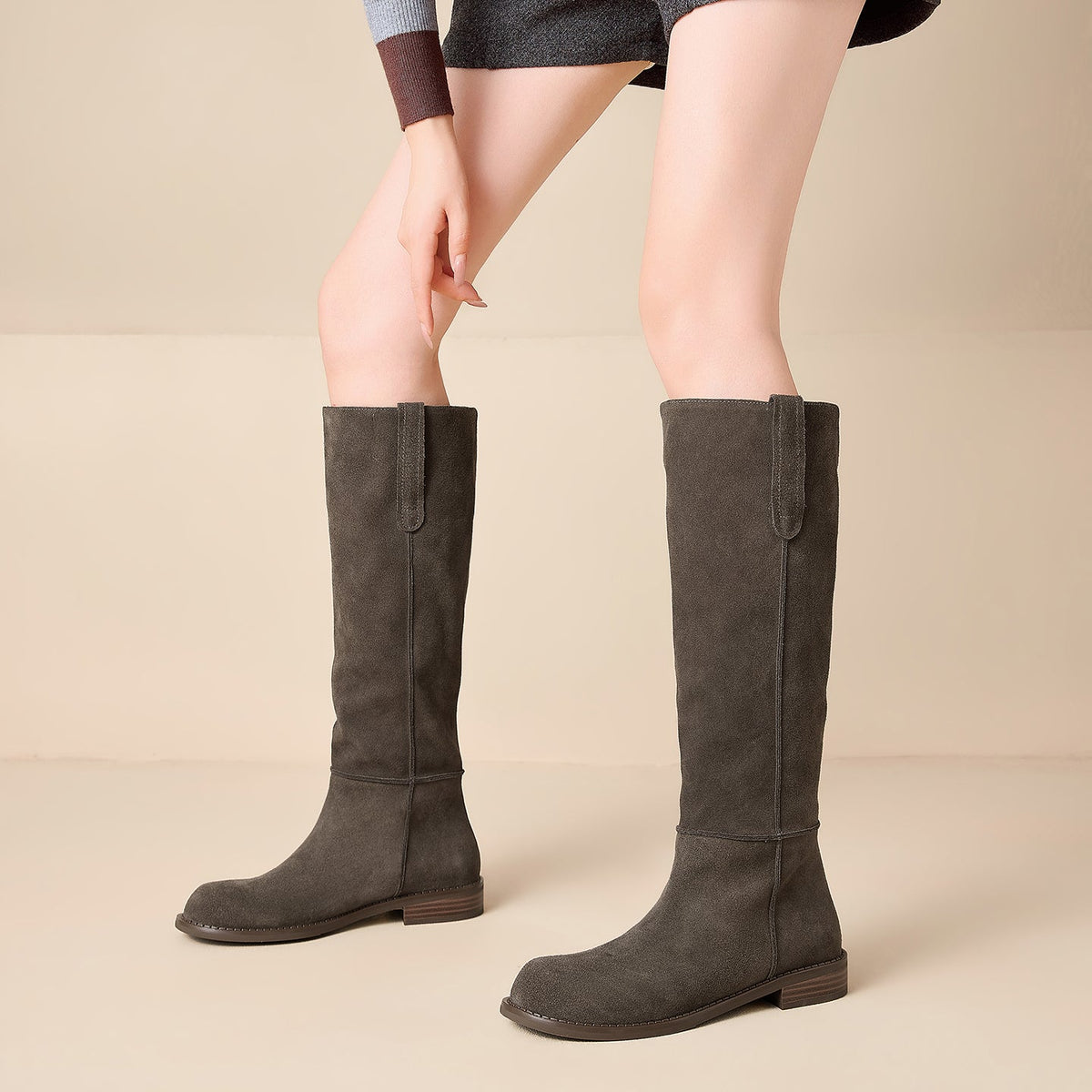 Damen-Kniehohe Wildlederstiefel-Footwear for women-Alpenkind