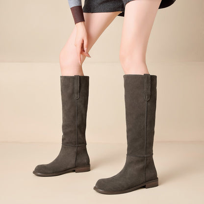 Damen-Kniehohe Wildlederstiefel-Footwear for women-Alpenkind