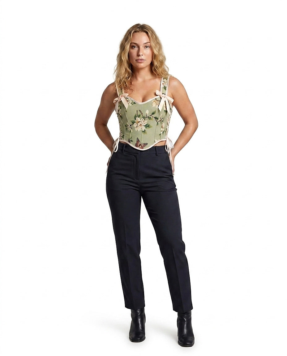 Damen-Korsettoberteil mit Blumenmuster-Tops for women-Alpenkind
