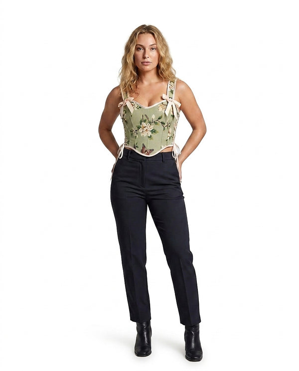 Damen-Korsettoberteil mit Blumenmuster-Tops for women-Alpenkind