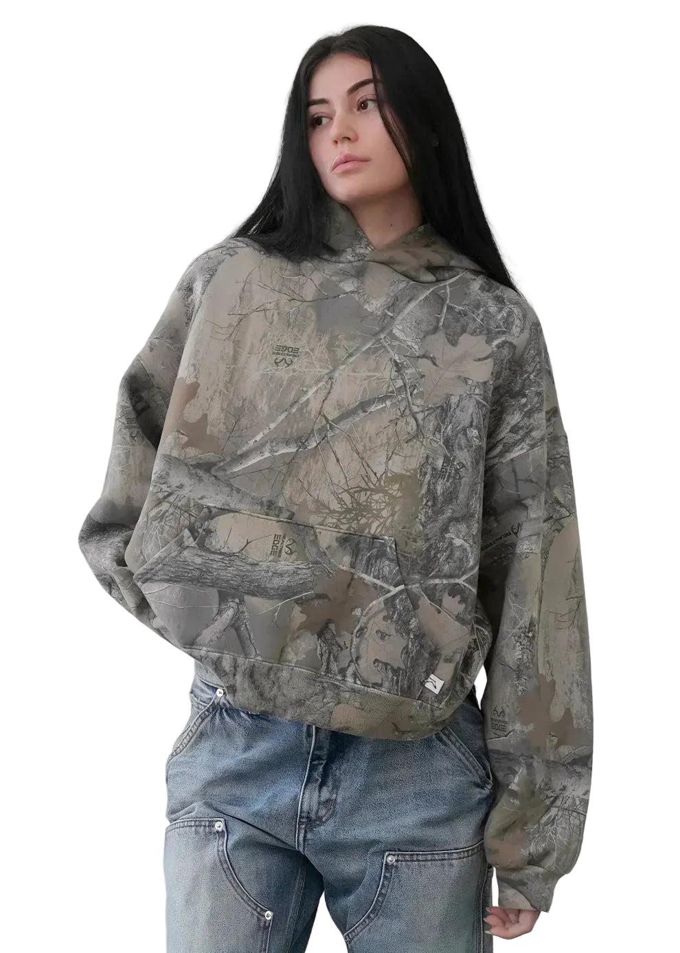 Damen Kurz Hoodie mit Camouflagemuster-Women Sweaters-Alpenkind