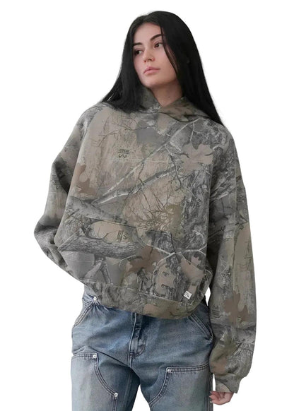 Damen Kurz Hoodie mit Camouflagemuster-Women Sweaters-Alpenkind