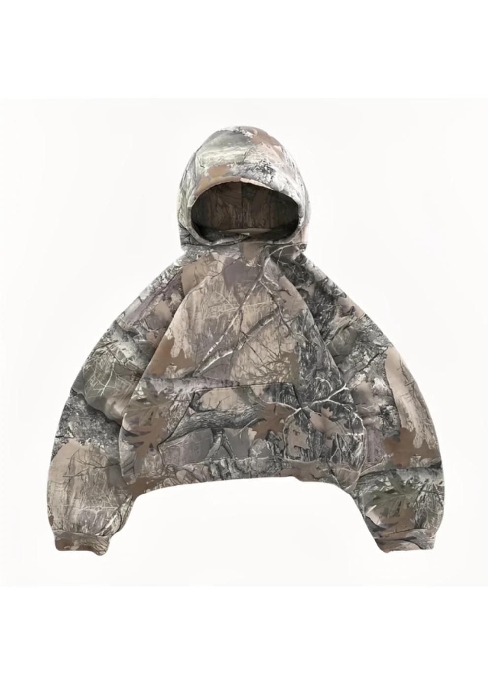 Damen Kurz Hoodie mit Camouflagemuster-Women Sweaters-Alpenkind