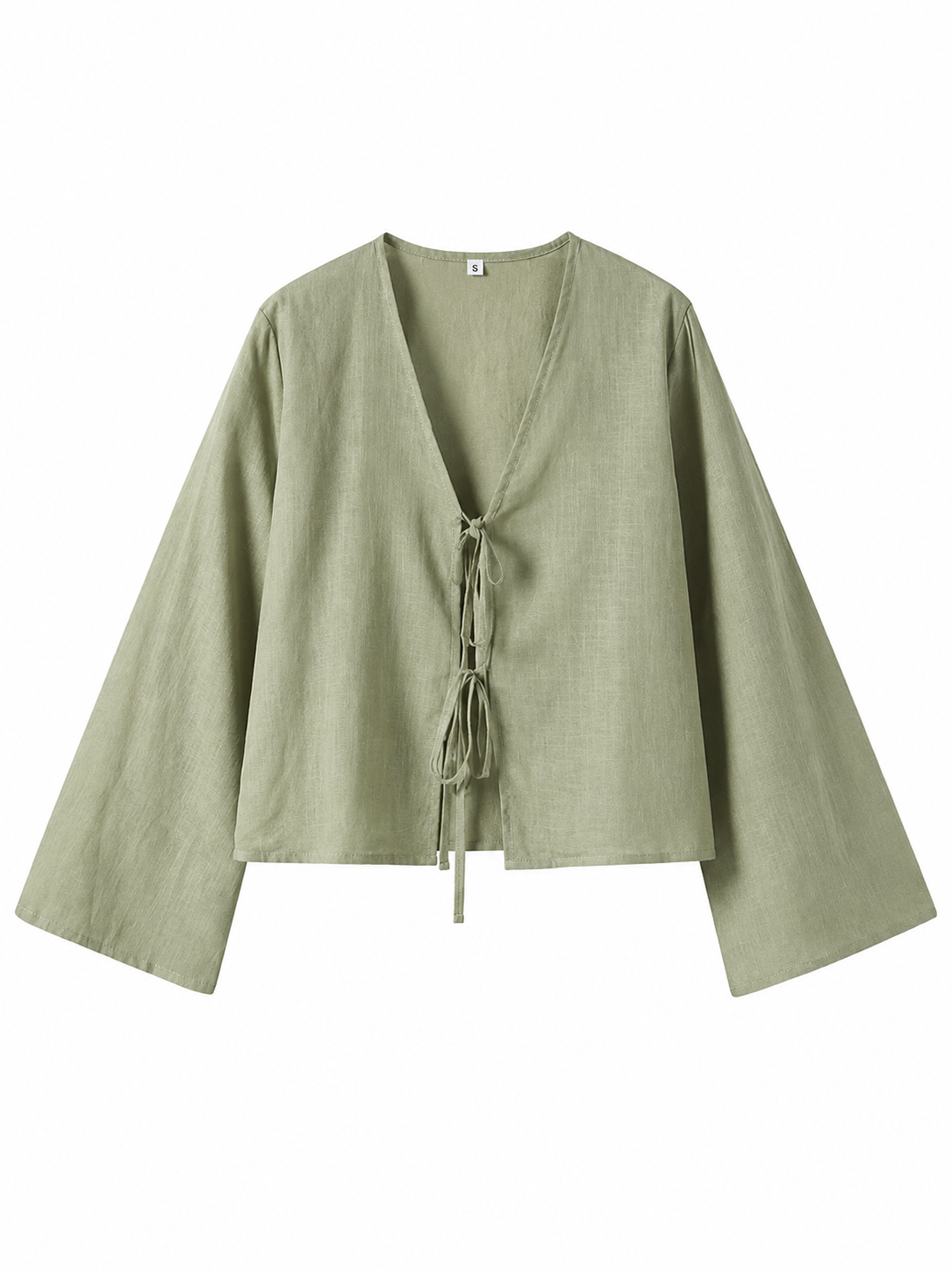 Damen-Kurzbluse mit V-Ausschnitt und Bindebändern-Blouse for women-Alpenkind