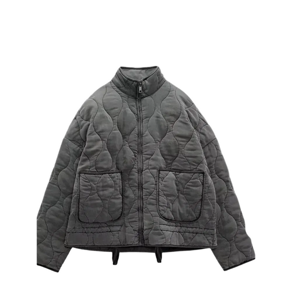 Damen Kurze Steppjacke mit Reißverschluss-Women Outerwear-Alpenkind